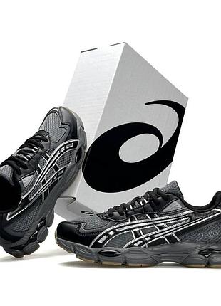 Мужские кроссовки стильные asics gel-nyc 2055 темно серые кроссы ассикс гел нюк текстильные дышащие на всену лето и вьетнам 44