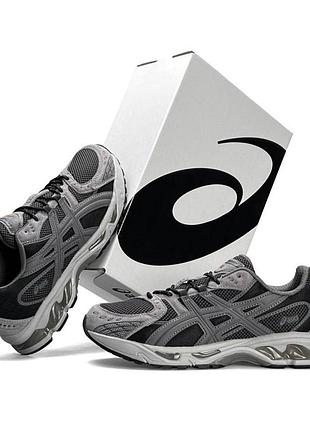 Мужские кроссовки asics gel nimbus темно серые легкие кроссы асикс гел нимбус текстильная сетка летние 42