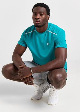 Бирюзовая мужская футболка under armour tech reflective.
