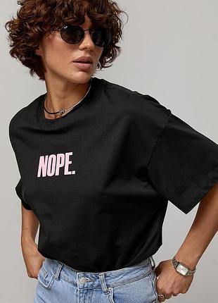 Футболка оверсайз із написом nope