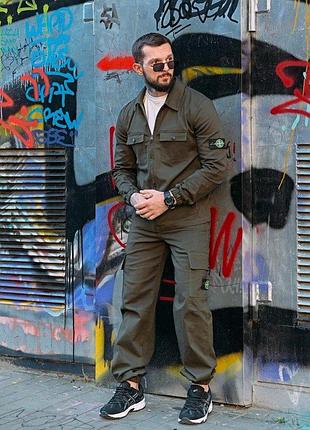 Костюм спортивний чоловічий stone island хакі повсякденний
