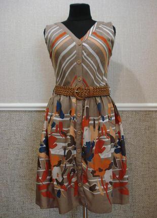 Літнє плаття з принтом і ремінцем розм. 8/10