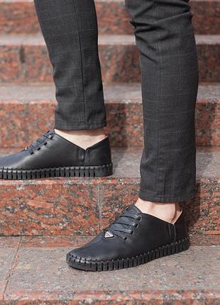 Туфли мужские из натуральной кожи prime shoes черные 45 размер