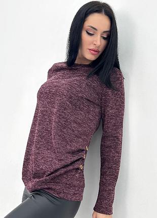 Ангоровая женская кофта джемпер теплая из ангоры повседневная стильная кофточка с округлой горловиной