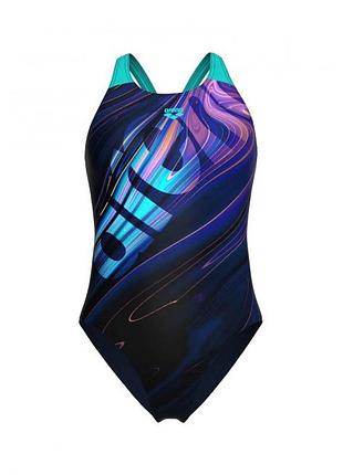Купальник закритий для жінок arena flow swimsuit v back lb
