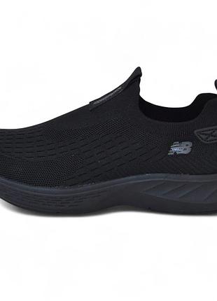New balance black мокасины черные 43