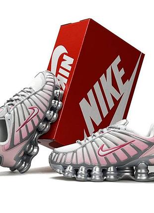 Женские кроссовки nike shox tl розовые популярные из сетки и текстиля красивые трендовые найк шокс тл для прогулок летние для ходь 41