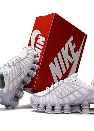 Женские кроссовки nike shox tl белые популярные из сетки и текстиля красивые трендовые найк шокс тл для прогулок летние для ходьбы 38
