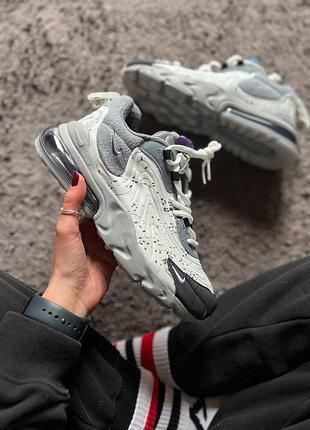 Мужские кроссовки найк аир макс nike air max 270 react silver x travis scott 44