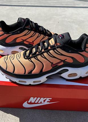 Мужские кроссовки найк аир макс плюс тн nike air max plus tn ‘sunset’ black orange чёрный оранжевый 44 45