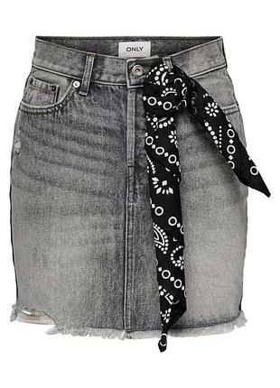 Юбка onlfine hw life dnm jns skirt add 15227070 grey denim only 152270greydenim