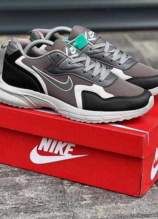 Мужские кроссовки найк nike grey black серый черный 40