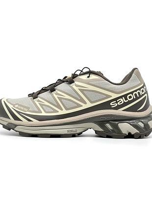 Мужские кроссовки саломон хт водонепроницаемые стильные salomon xt-6 beige gore-tex 43