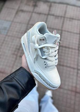 Женские кроссовки модные найк аир джордан ретро nike jordan 3 retro craft white белый 36 40
