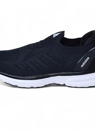 Adidas black white мокасини