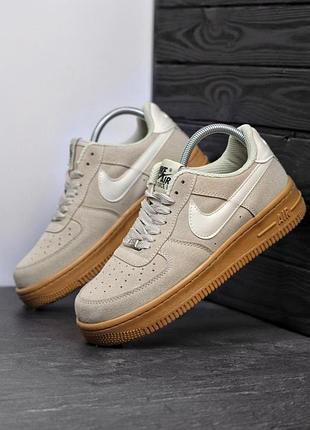 Мужские кроссовки найк аир форс nike air force 1 grey brown серый коричневый 40 42