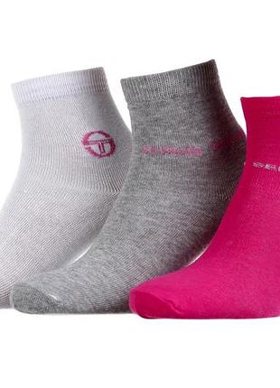 Шкарпетки sergio tacchini 3-pack білий, рожевий, сірий жінки 36-41