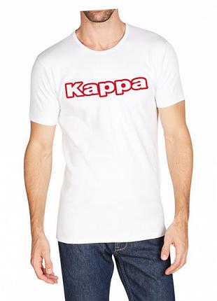 Футболка kappa t-shirt mezza manica girocollo con stampa logo pet белый мужчины m
