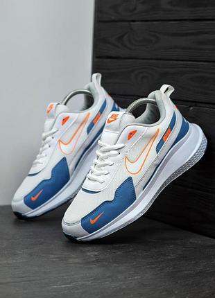 Мужские кроссовки найк nike white blue белый синий 40 42