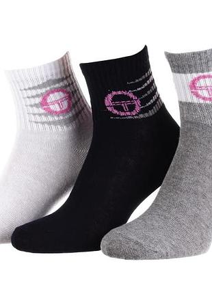 Шкарпетки sergio tacchini 3-pack білий, сірий, синій унісекс 36-41