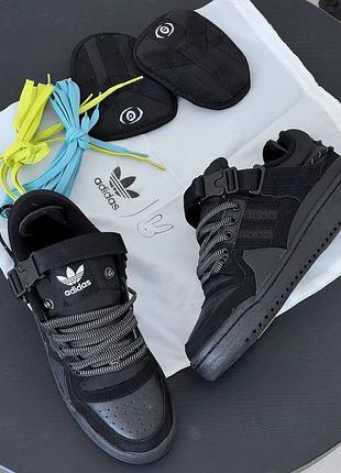 Женские кроссовки адидас форум adidas forum x bad bunny black 37 38