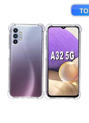 Чехол для samsung galaxy a32 5g прозрачный ударопрочный жесткий бампер 6.5"