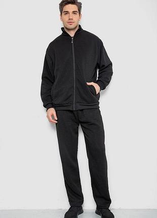 Спортивный костюм мужской на флисе, цвет черный, 244r981-lh