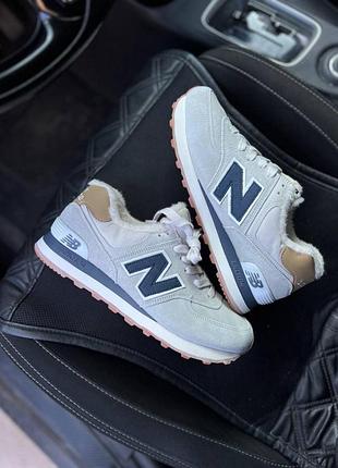 Женские кроссовки стильные нью баланс new balance 574 light grey winter 38