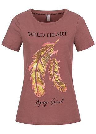 Футболка onlkita life feather s/s t-shirt cs jrs 15248950-rose brown only 15248950-rose brown-print xs
