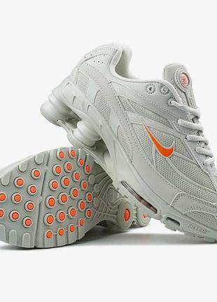 Женские кроссовки найк шок стильные nike shox ride 2 light bone and turf orange 38