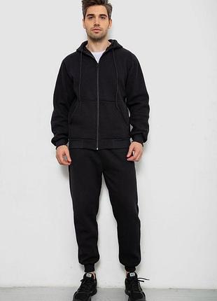 Спортивный костюм мужской на флисе, цвет черный, 238r165