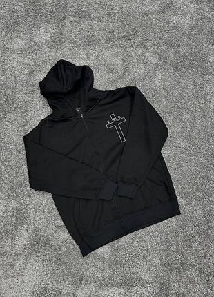Зип-худи erd crucific print black