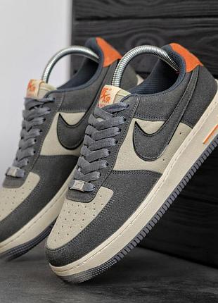 Мужские / женские кроссовки найк аир форс nike air force 1 grey beige серый бежевый 36