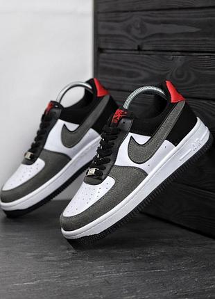 Мужские кроссовки найк форс nike force 1 white gray белый серый 40 42