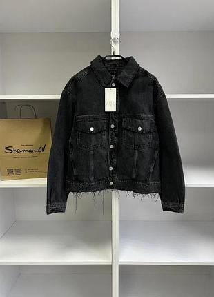 Свитшот zara denim overshirt black 5072/302/800 xl