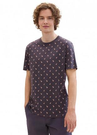Футболка men's denim t-shirt 1042069хх35506 tom tailor l темно-коричневий 1042069хх35506 xxl
