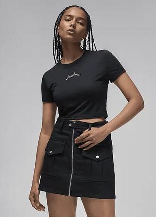 Футболка jordan women's t-shirt cropped black fn5720-010 m