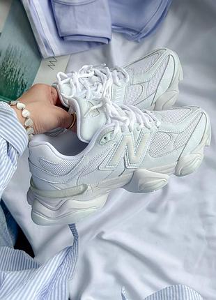 Женские кроссовки стильные нью баланс new balance 9060 white leather 37 38