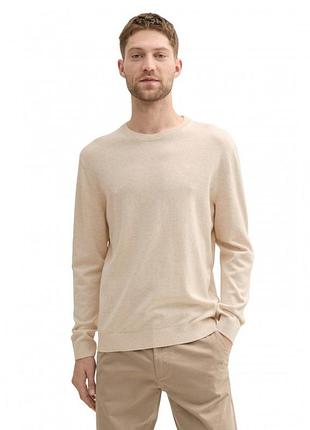 Кофта men's pullover sweater 1039810-28596 tom tailor l бежевий 1039810-28596 xl