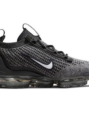 Жіночі кросівки стильні найк оригінал nike air vapormax 2021 flyknit gs 'oreo' db1550-006