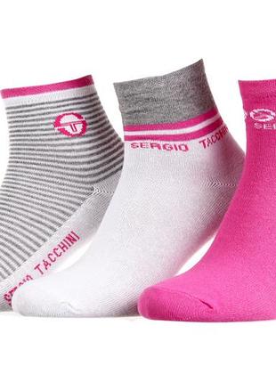 Шкарпетки sergio tacchini 3-pack рожевий, білий жінки 36-41
