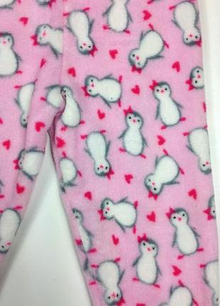 Пижама из пушистого флиса для девочки primark с принтом "пингвин"3 фото