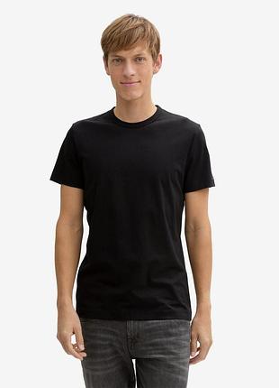 Футболка slim fit t-shirt with stretch 1045626-29999 tom tailor l чорний 1045626-29999 m