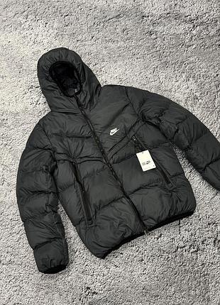 Мужская куртка найк теплая стильная повседневная nike (темносиний колир) l xxl