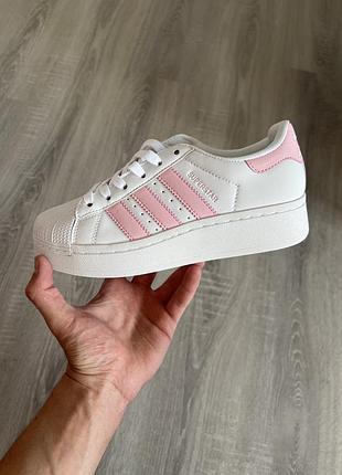 Женские кроссовки адидас суперстар adidas superstar platform white pink 39