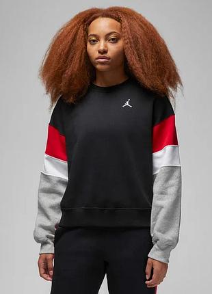 Жіночий світшот найк аір джордан оригінал nike air jordan brooklyn fleece crewneck sweatshirt black fb5174-010