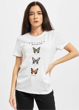 Футболка onlkita life reg s/s butterfly box jrs 15235745-bright white-print: embrace only m белый 15235745-bright white-pri