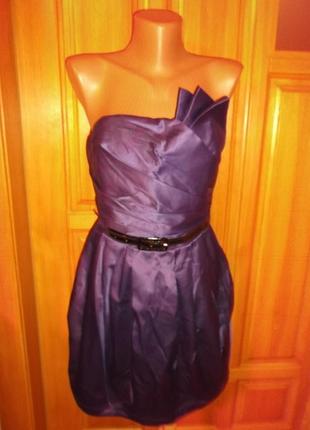 Платье диско клубное веченее фиолетовое стильное мини р. 12 - m - new look