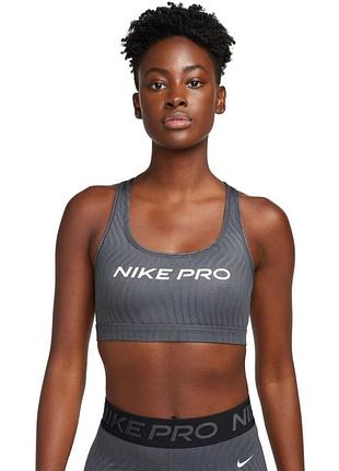 Жіночий топ найк оригінал nike pro swoosh light support aop bra fn4708-060 (оригінал) fn4708-060