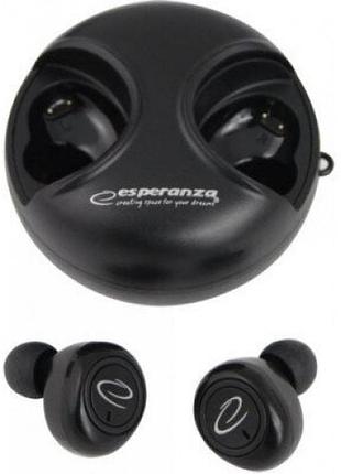 Наушники esperanza eh228k earphones aries беспроводные в футляре черный
